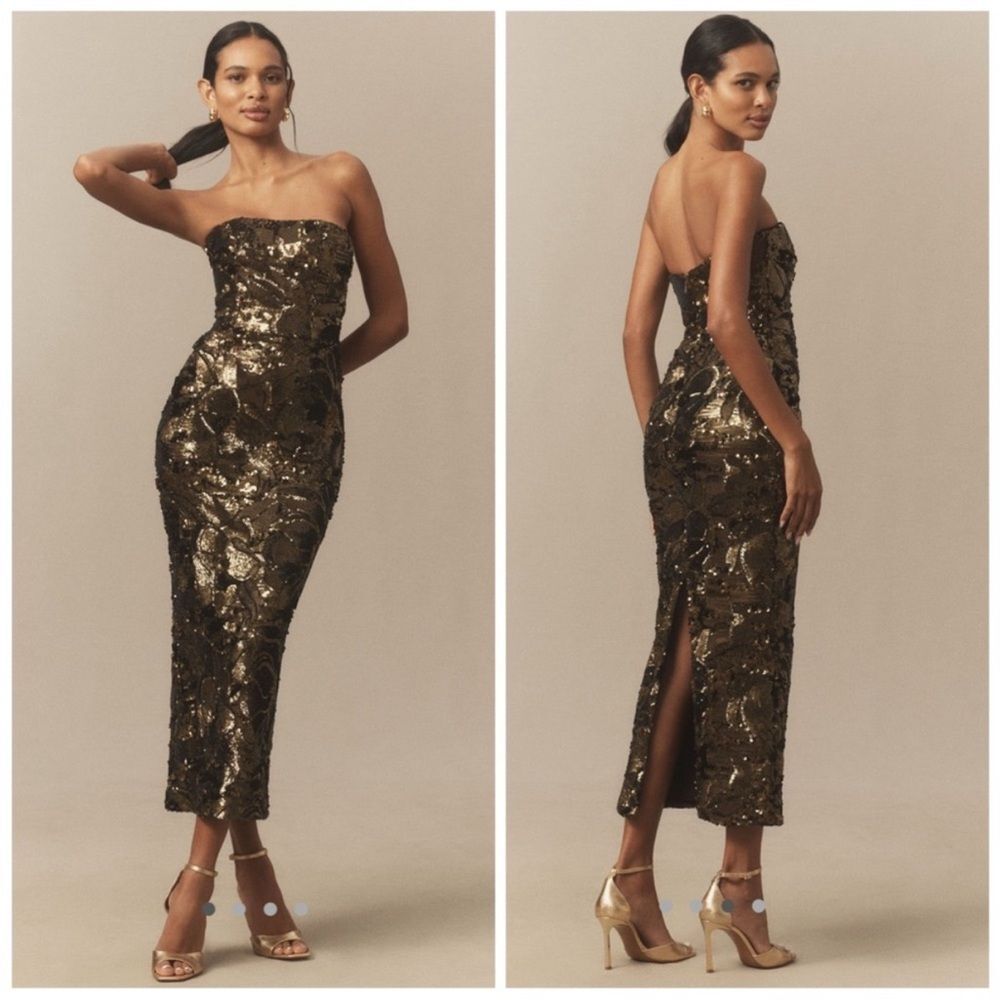Helsi Leslie Strapless Sequin Midi Dress
